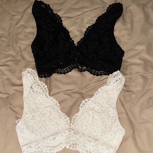 Lace Bralette - Black and White